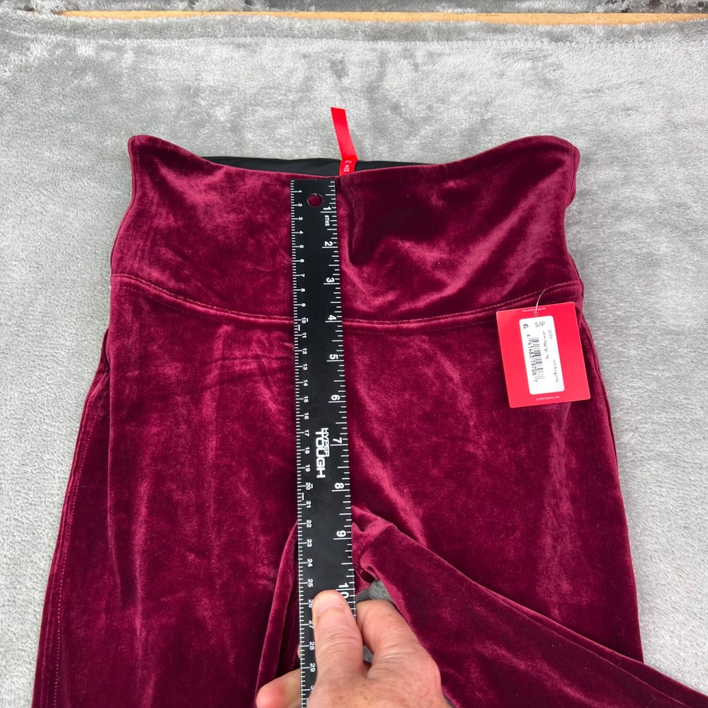 Spanx Velvet Leggings Womens Small Rich Burgundy Solid High Waisted Luxe Stretch - Picture 9 of 12